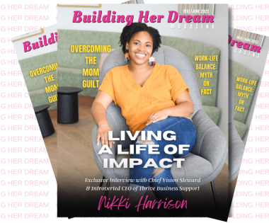 magazine cover with a woman sitting and smiling