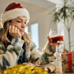 woman drinking alone