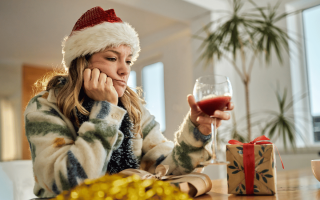 woman drinking alone