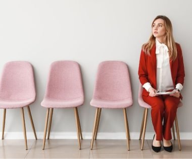 woman wearing a suit-job interview tips