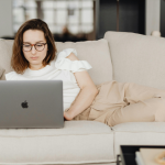 A woman enforcing digital boundaries for entrepreneurs.