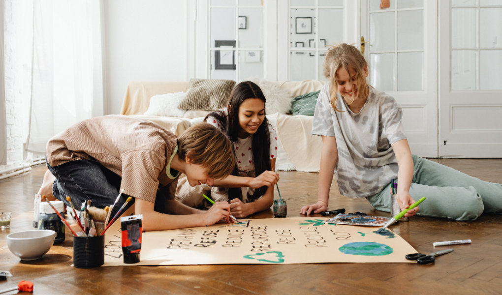 A group of women doing easy craft projects for adults.